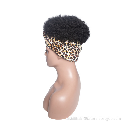 Aishili wholesale non slip wig Leopard headband Afro deep headband wigs for black women